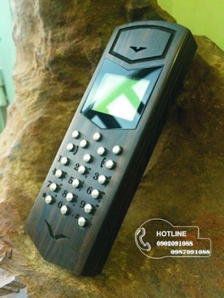 Điện thoại vỏ gỗ 1202 nguyên khối