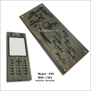 Vỏ gỗ điện thoại 230 - Thư Pháp Cha Mẹ - Gỗ Mun
